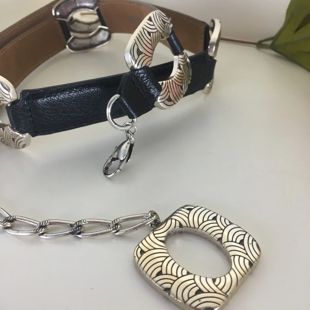 Brighton Hook Clip Black Leather Belt B31243 Med